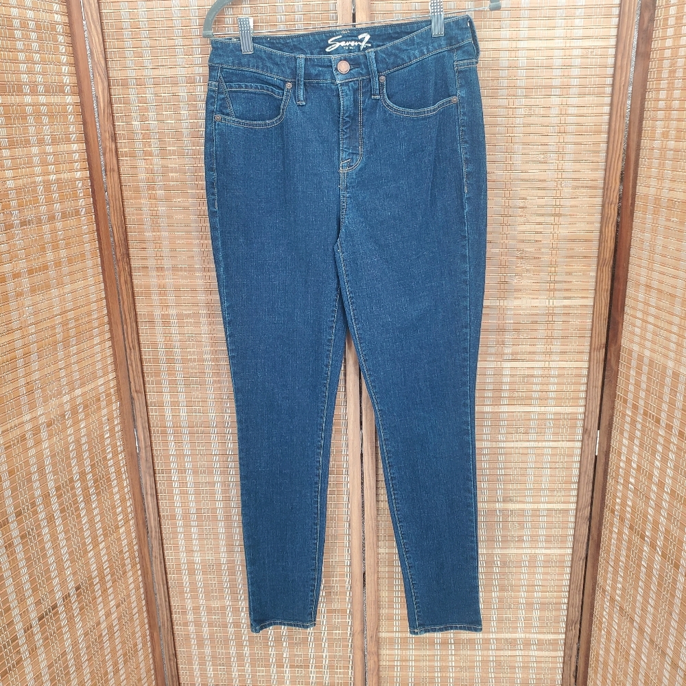 ♧ Seven7 High Waist Argon Blue Skinny Jeans Size 4
